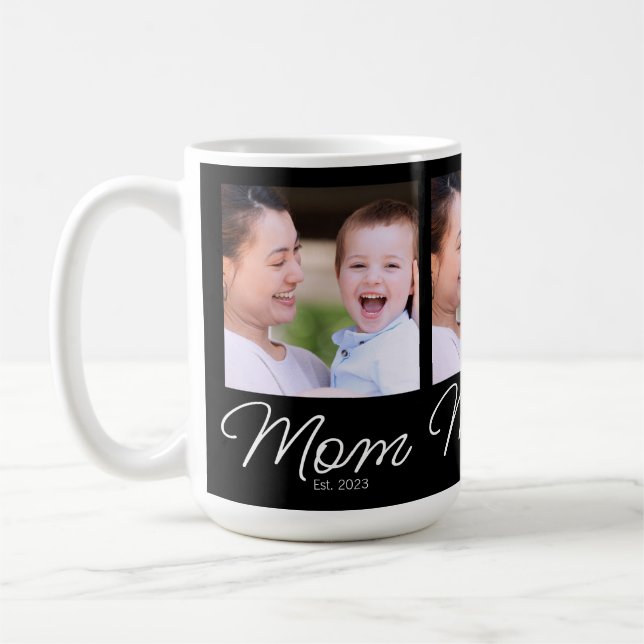 Mama hat Skript Schwarz Foto Kaffeetasse (Links)