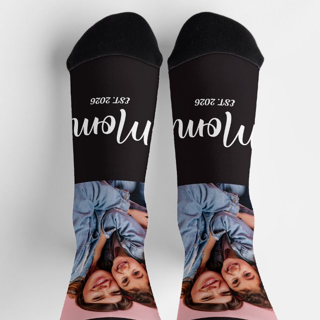 Mama hat Skript Schwarz Foto Socken (Von Creator hochgeladen)