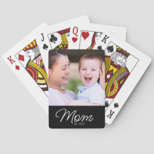 Mama hat Skript Schwarz Foto Spielkarten