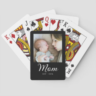 Mama hat Skript Schwarz Foto Spielkarten