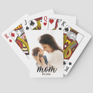 Mama hat Skript Schwarz Foto Spielkarten
