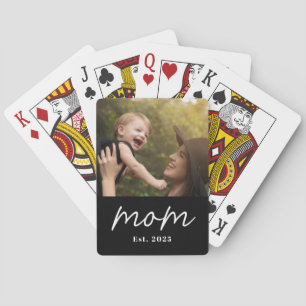 Mama hat Skript Schwarz Foto Spielkarten