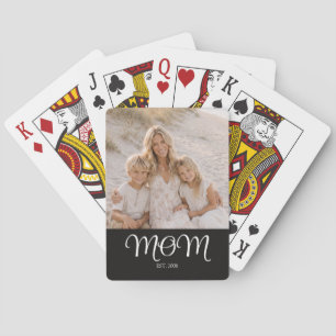 Mama hat Skript Schwarz Foto Spielkarten
