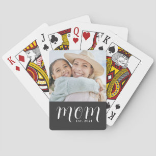 Mama hat Skript Schwarz Foto Spielkarten