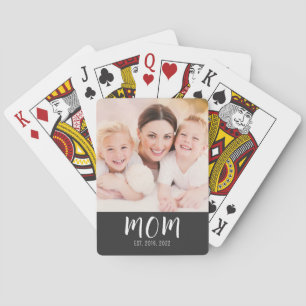 Mama hat Skript Schwarz Foto Spielkarten