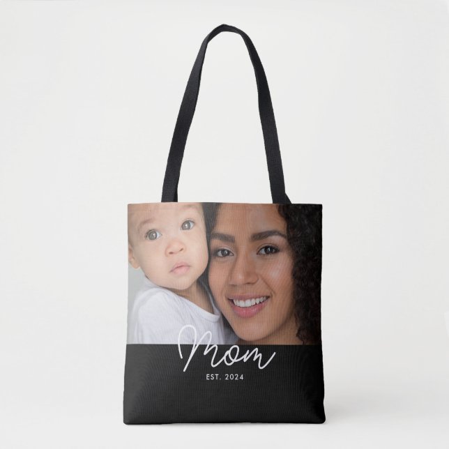 Mama hat Skript Schwarz Foto Tasche (Vorderseite)