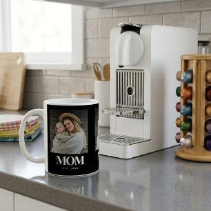 Mama hat Weiße Typografie Foto Geschenk gegründet Kaffeetasse