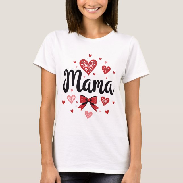 Mama Heart & Bow T-Shirt (Vorderseite)