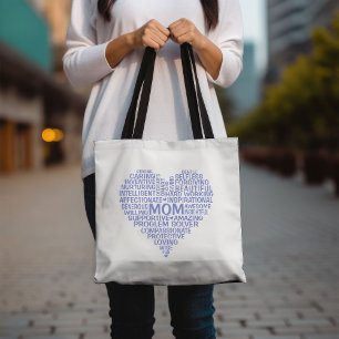 Mama Heart Word Cloud Tote Tasche