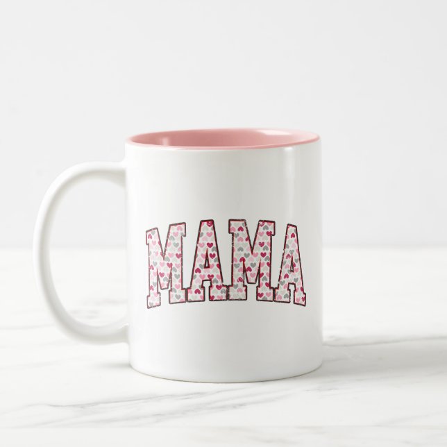 Mama Heart Zweifarbige Tasse (Links)