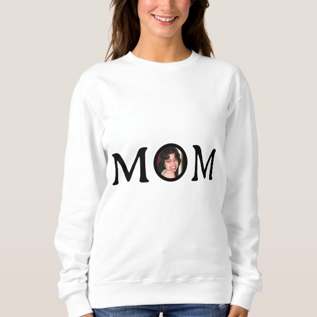 MAMA-Hemd mit KinderFoto hinzugefügt Sweatshirt (Vorderseite)