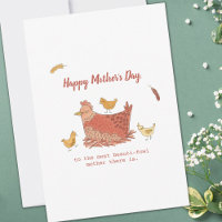 Mama Hen and Chicks Funny Mother Day