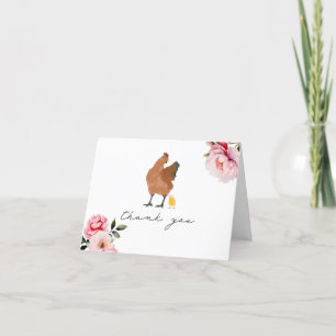 Mama Hen Baby Chick Pink Floral Vielen Dank Dankeskarte