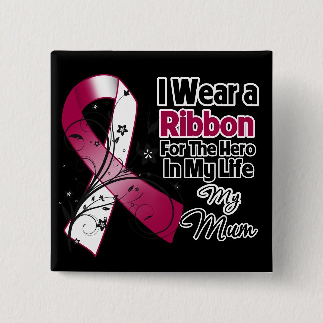 Mama Hero in My Life Head Neck Cancer Button (Vorderseite)