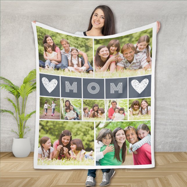 Mama Herz-FotoCollage Fleecedecke (Von Creator hochgeladen)