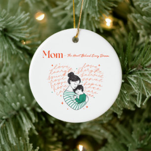 Mama Herz Liebe Typografie Mutterschaft Kunst Keramik Ornament