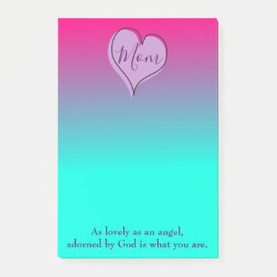 Mama Herz Lila und Blue Ombre Post-it Klebezettel