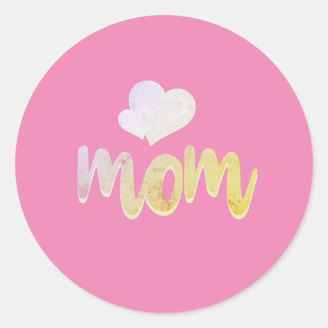 Mama - Herz Runder Aufkleber (Vorderseite)