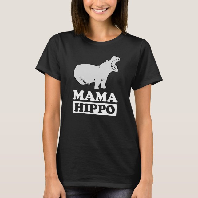 Mama Hippo Animal T-Shirt Maman Cadeau (Devant)