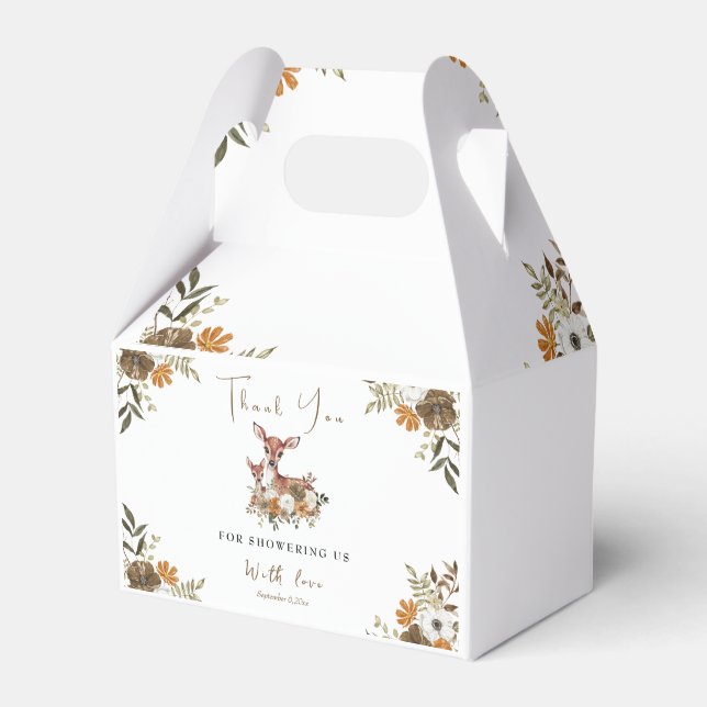 Mama-Hirsche und Baby-Reh-Babydusche Geschenkschachtel (Vorderseite)