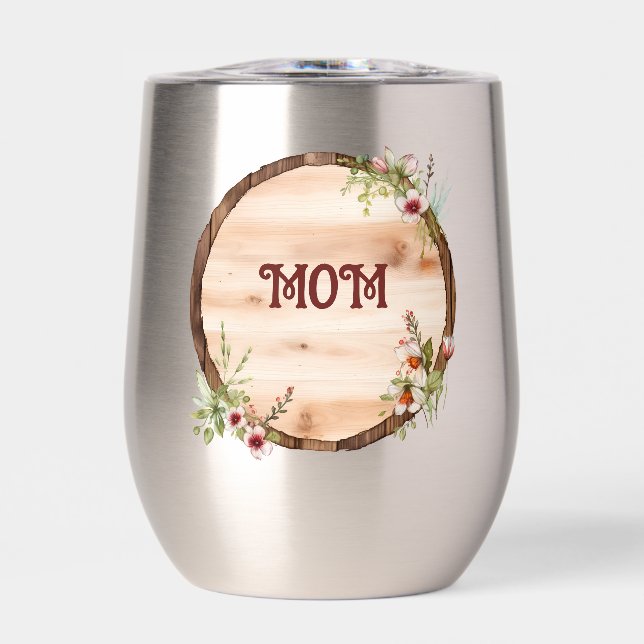 Mama Holzkreis mit Blume (Vorderseite)