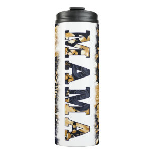 MAMA Hübsch Navy/Gold Floral Tumbler Thermosbecher