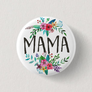 Mama, Hübscher und niedlicher boho blumenbotanisch Button