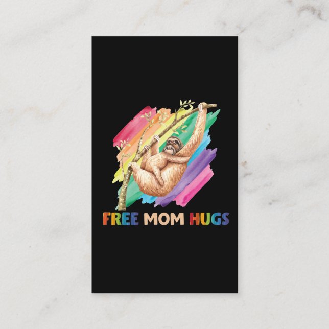 Mama Hugs Rainbow Niedlich Child and Mother Visitenkarte (Vorderseite)