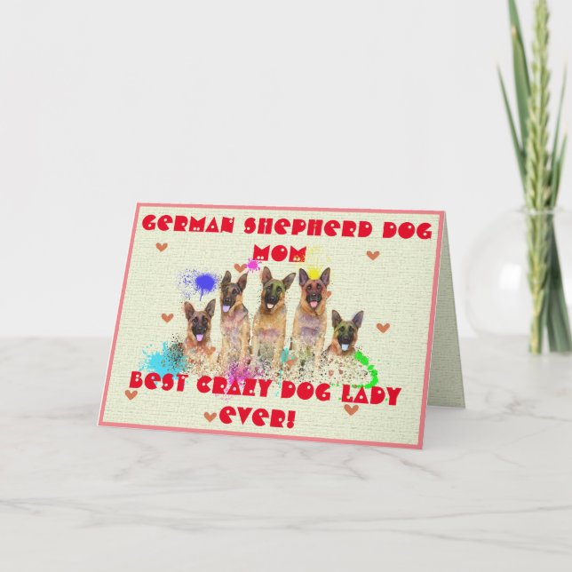 Mama Hund Crazy Hund Lady Card Dankeskarte (Vorderseite)