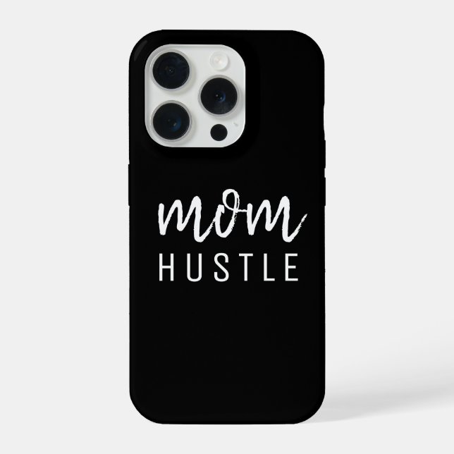 Mama Hustle | Modernes Drehbuch Schwarzer Mutterta iPhone 15 Pro Hülle (Rückseite)