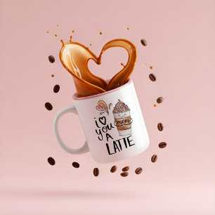 Mama I Liebe Sie einen Niedlichen Muttertag Kawaii Zweifarbige Tasse