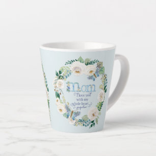 Mama I Liebe  Weißer Blumenstrauß Milchtasse