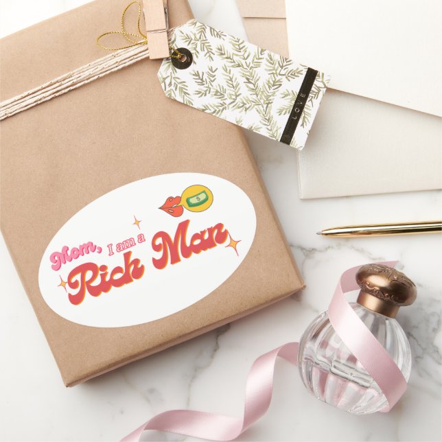 Mama, ich bin ein Reich-Mann-Oval-Sticker Ovaler Aufkleber (Schenken)