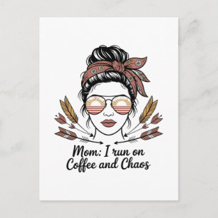 Mama ich laufe auf Kaffee und Chaos Postkarte