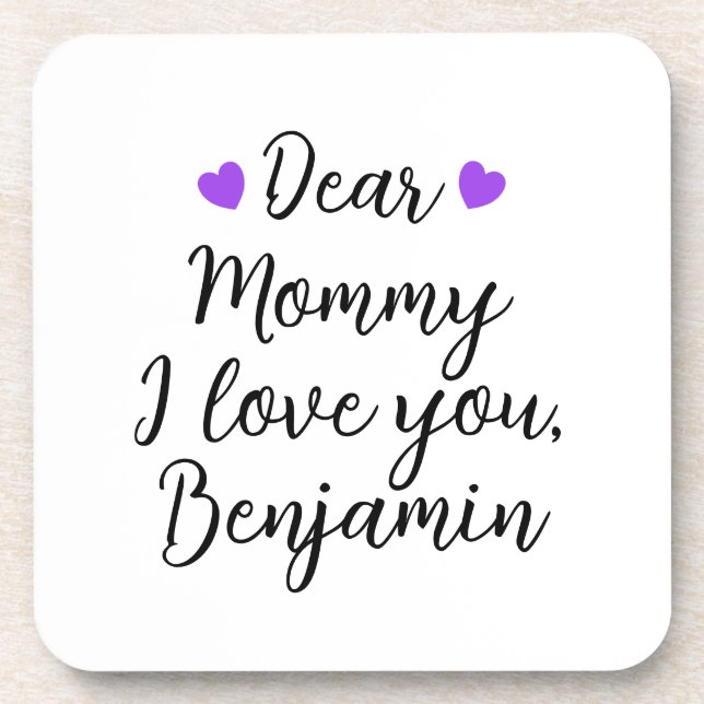 Mama, ich Liebe dich Getränkeuntersetzer (Vorderseite)