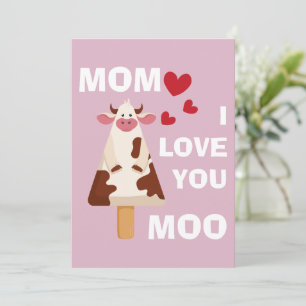 Mama ich liebe dich Moo Muttertag Geburtstag Mama Feiertagskarte