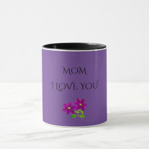 "MAMA" Ich LIEBE IHNEN violette Blumen zwei tonisi Tasse