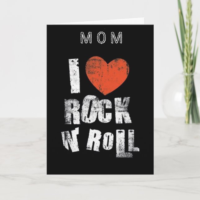 "MAMA" ICH LIEBE ROCK UND ROLLEN UND "SIE" MUTTER  KARTE (Vorderseite)