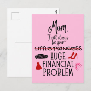 Mama, ich werde immer dein großes finanzielles Pro Postkarte