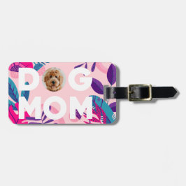 MAMA, Ihr Foto, Rosa Blume & Blätter Gepäckanhänger