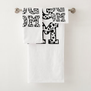 Mama im Fun Dalmatiner Individuelle Name drucken Badhandtuch Set