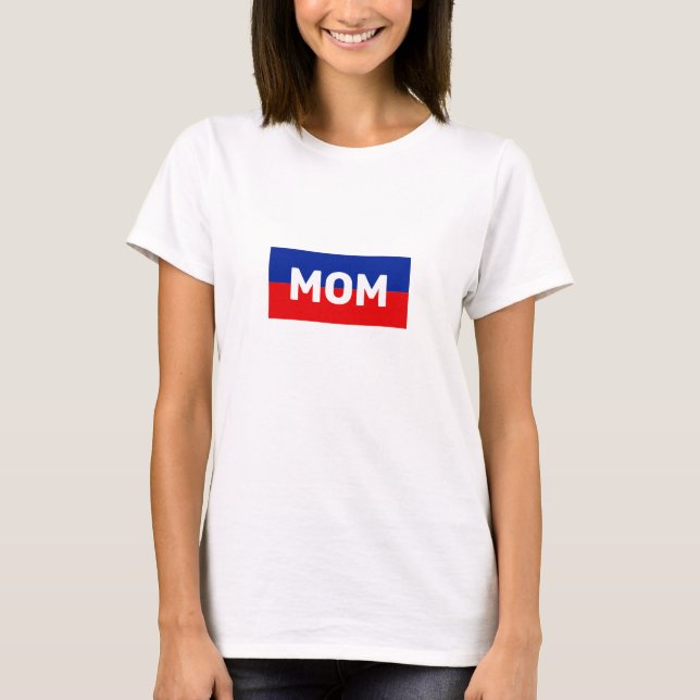 Mama im T - Shirt Blue & Red Stripes (Vorderseite)