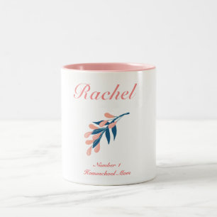 Mama in Weiß-Rosa und Blau-Bläserblume Zweifarbige Tasse