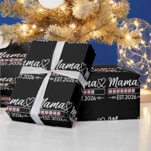 Mama ist. 2026 Schwangerschaftsankündigung Mutter  Geschenkpapier