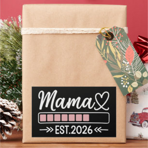 Mama ist. 2026 Schwangerschaftsankündigung Mutter  Rechteckiger Aufkleber