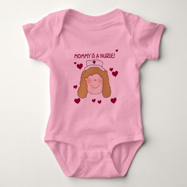 Mama ist eine Krankenschwester-T-Shirts und Baby Strampler (Vorderseite)