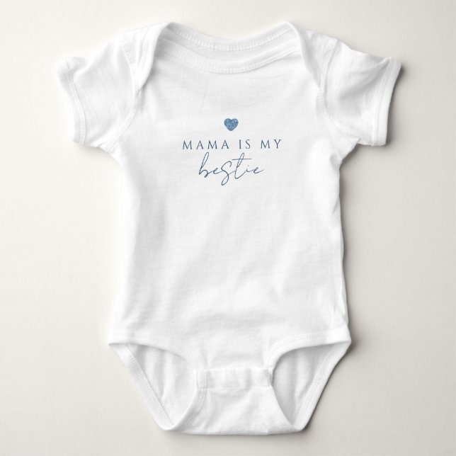 Mama ist mein Baby Blue Heart Baby Bodysuit Baby Strampler (Vorderseite)