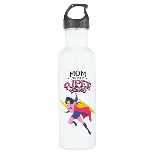 Mama ist mein Superheld Edelstahlflasche (Vorderseite)