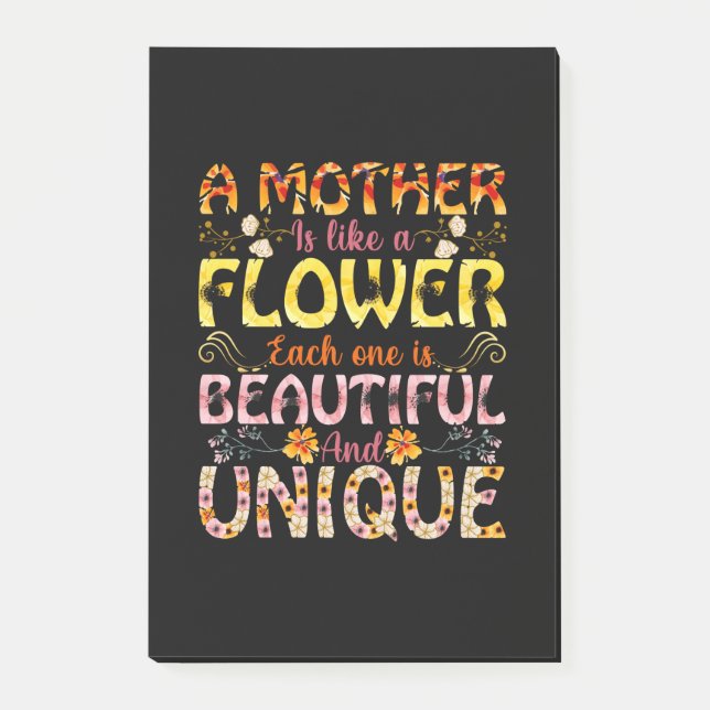 Mama ist Mutter wie Blume Post-it Klebezettel (Vorderseite)