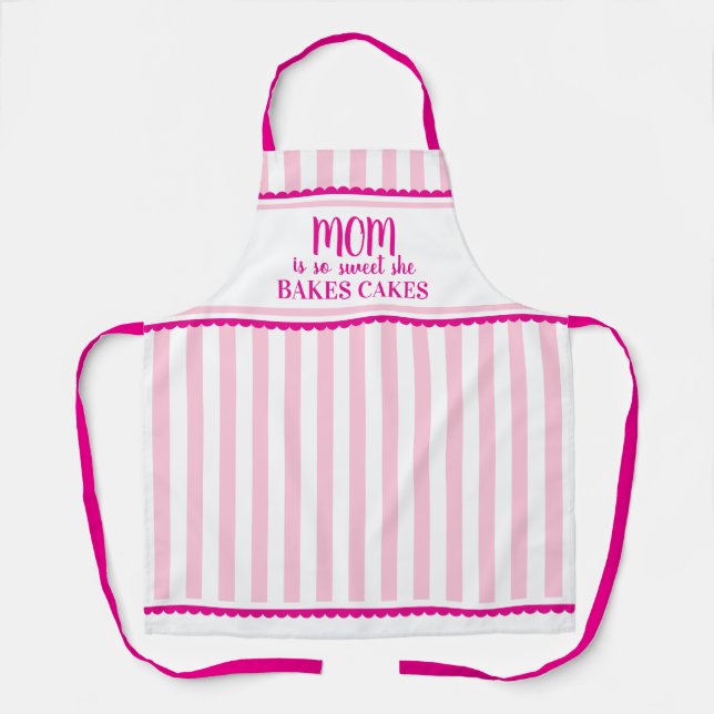 Mama ist so süß, dass sie Kuchen pinkfarbenen Süße Schürze (Vorderseite)